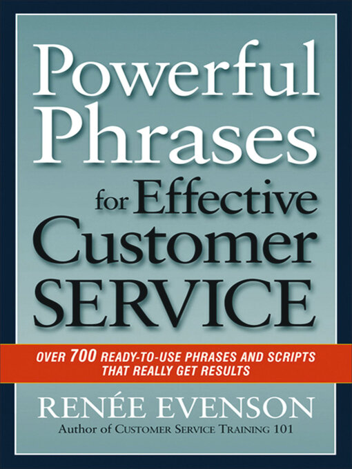 Title details for Powerful Phrases for Effective Customer Service by Renée Evenson - Wait list